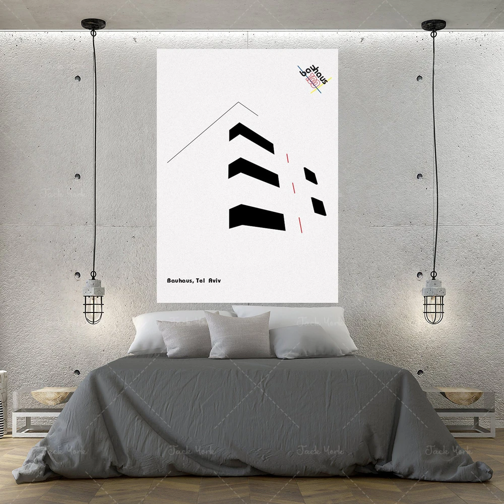 Doma dekor | Bauhaus Tel Aviv | Poster | Posebna omejena izdaja - 100 let Bauhaus | PRODAJA | BREZPLAČNA DOSTAVA | Kul darilo